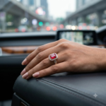 Luxury Red CZ Cocktail Ring for Women