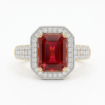 Luxury Red CZ Cocktail Ring for Women