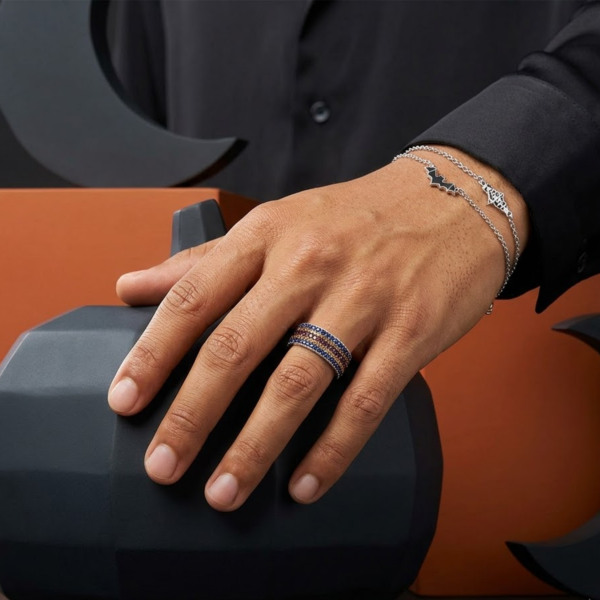 Multicolour CZ Band Ring for Men