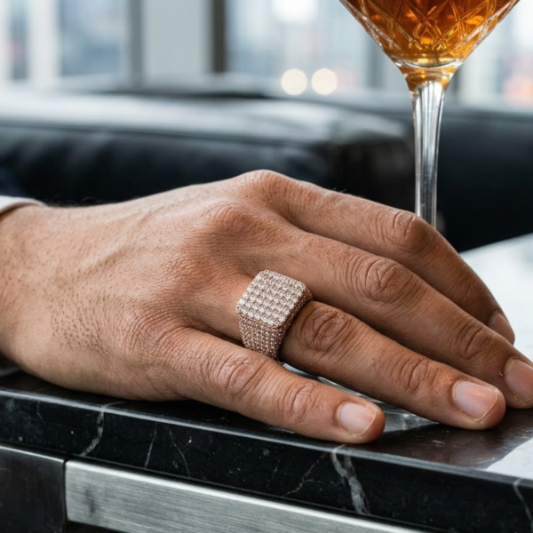 VVS Moissanite Square Micro-Pave Ring