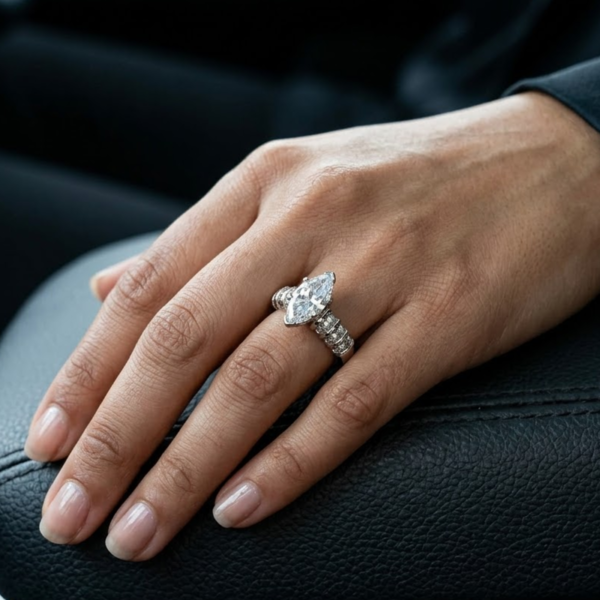 Elegant Clear CZ Marquise Cut Ring for Women