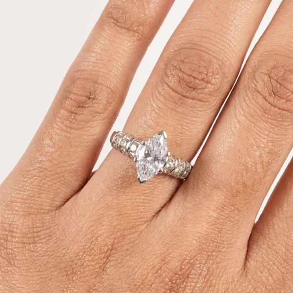 Elegant Clear CZ Marquise Cut Ring for Women