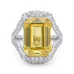 Moissanite Emerald Cut Citrine Ring