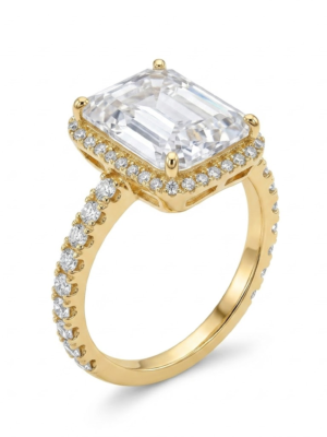 Radiant Emerald Cut Moissanite Engagement Ring