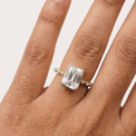 Radiant Emerald Cut Moissanite Engagement Ring