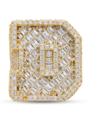 Custom Letter D Moissanite Signet Ring