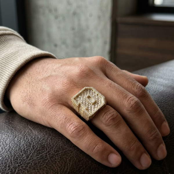 Custom Letter D Moissanite Signet Ring