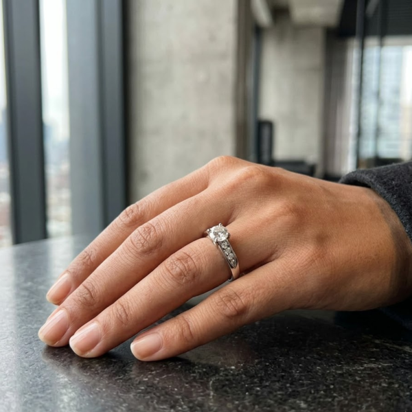 Round Moissanite Solitaire Ring