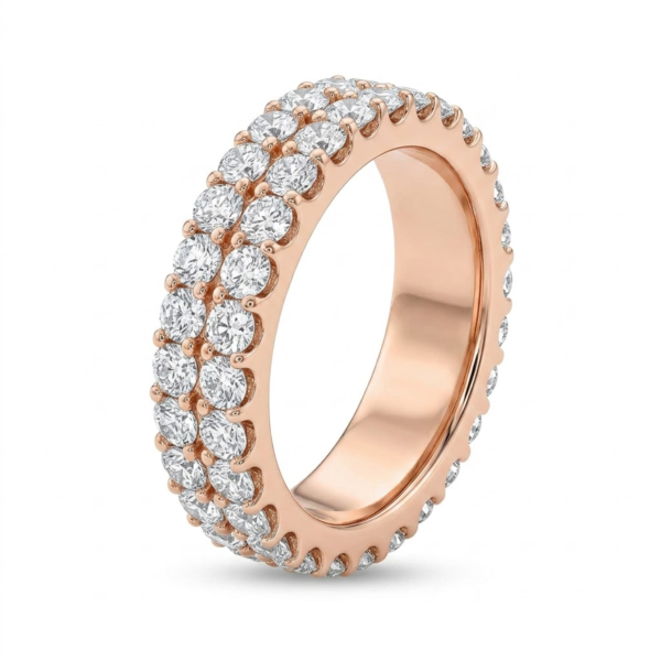 Double Row Moissanite Eternity Band