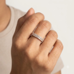 Double Row Moissanite Eternity Band