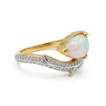 Opal Pear Shaped Ring In 925 Sterling Silver