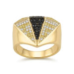 Geometric CZ Ring Opal In 925 Sterling Silver
