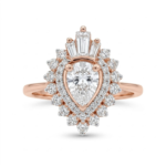 Heart Cut Moissanite Cluster Engagement Ring
