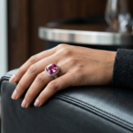 Cushion Cut Pink CZ Statement Ring
